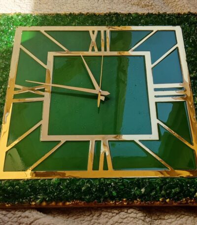 Emerald stone clock