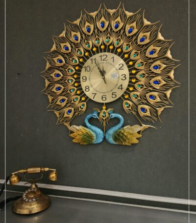 Peacock design clock