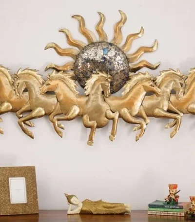 Brass horse wall decor