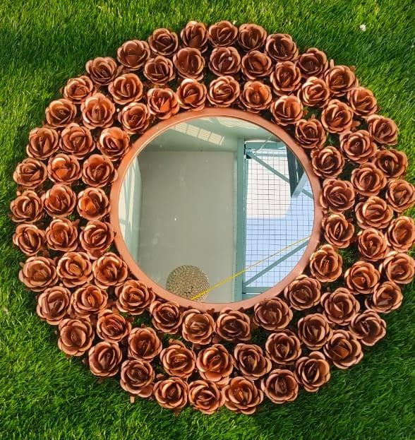 Rose design Metal Mirror