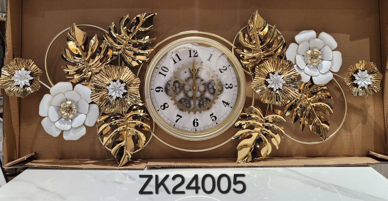 Gold white clock