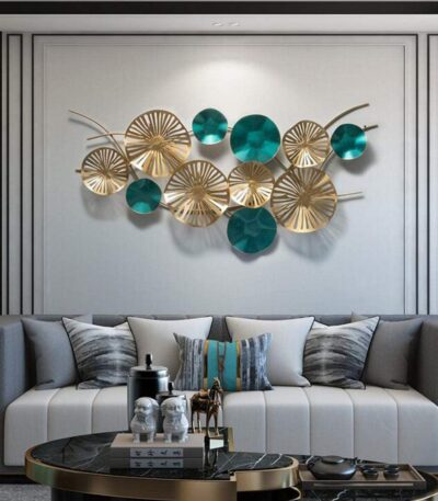 Gold and Green Metal wall decor