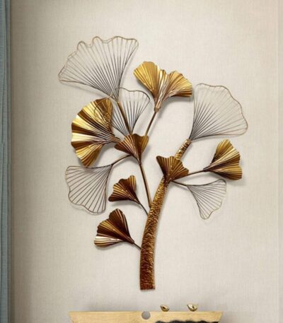 Gingko leaf metal decor