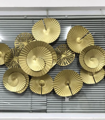 Golden Circles metal wall decor
