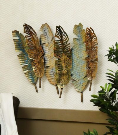 Six leaf metal wall decor