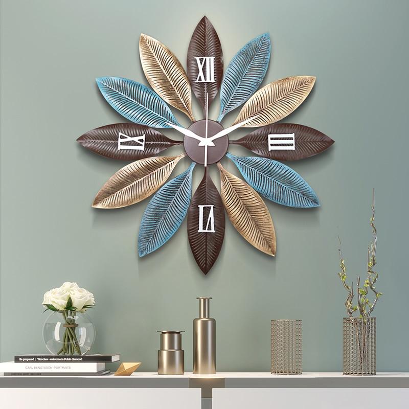 Metal Leaf wall Décor clock