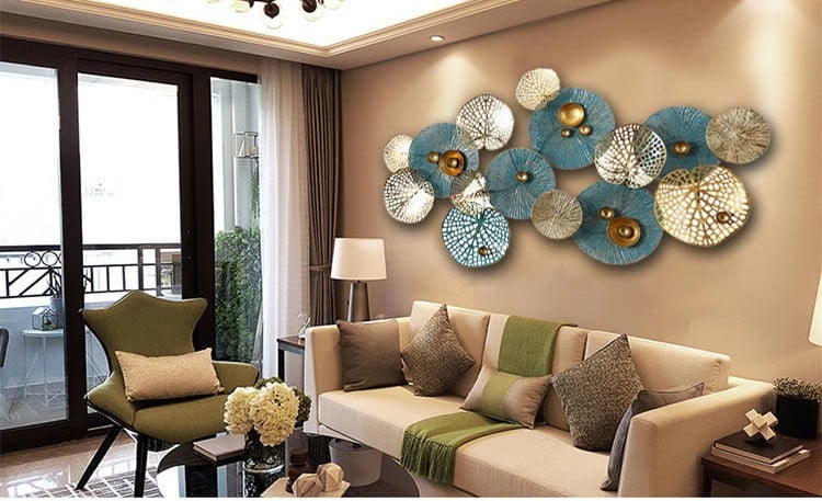 green and gold metal wall decor India