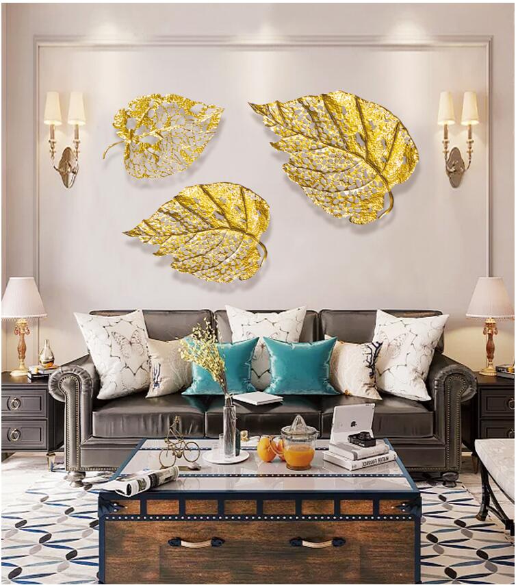 Golden leaf wall decor Iron gold leaves decor Indian handcrafted wall metal decor
