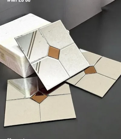 Silver diamond glass tile