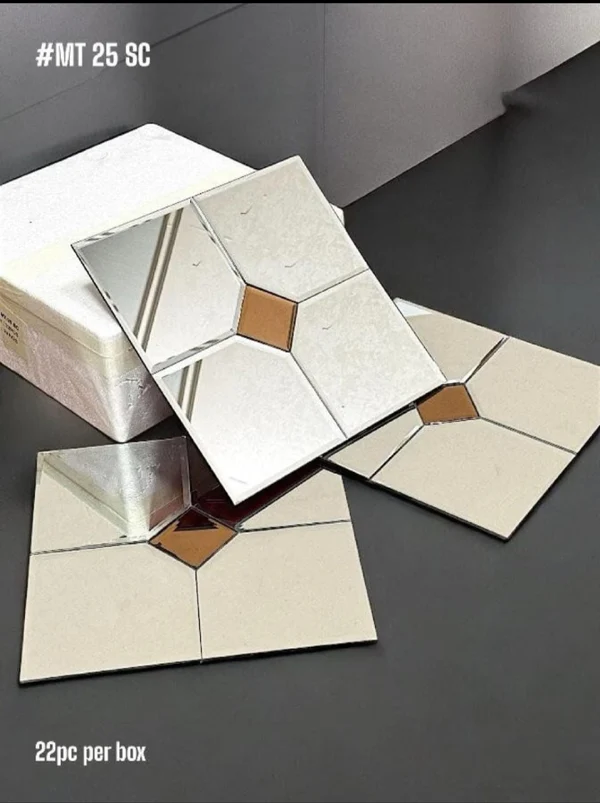 Silver diamond glass tile