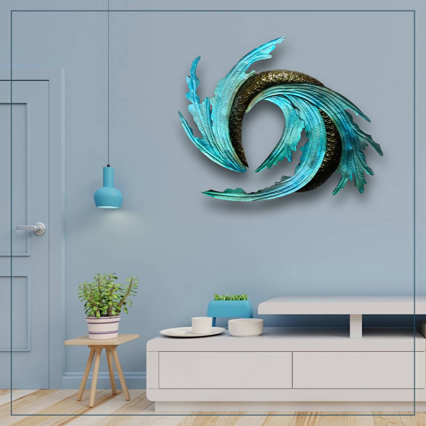 wave metal decor