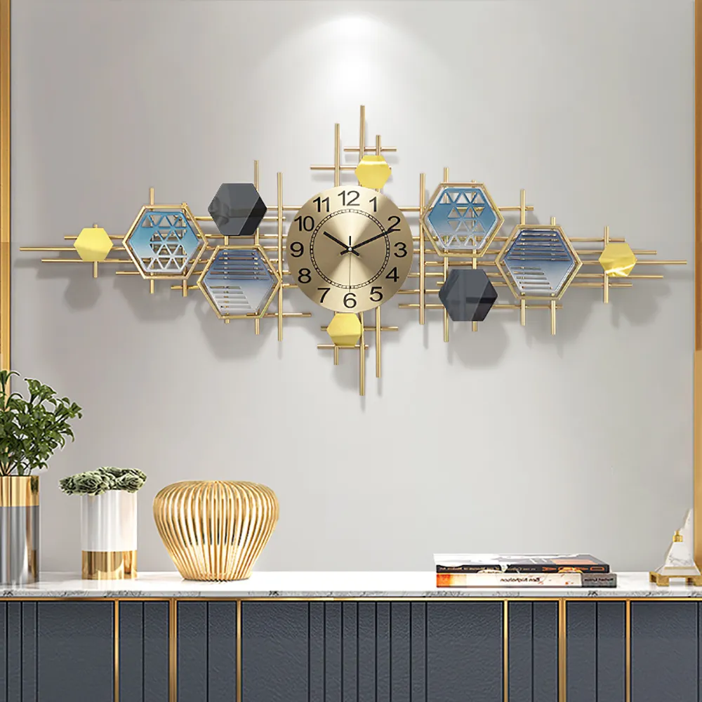 hexagon metal clock design