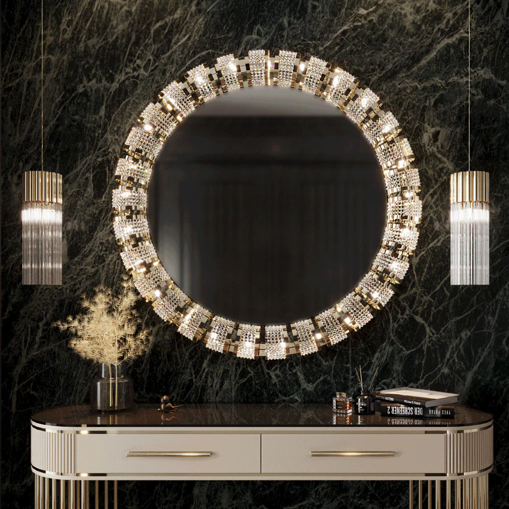 contemporary-round-crystal-mirror-1 Crystal Mirror