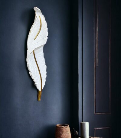 white feather wall decor