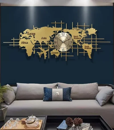 big map wall clock