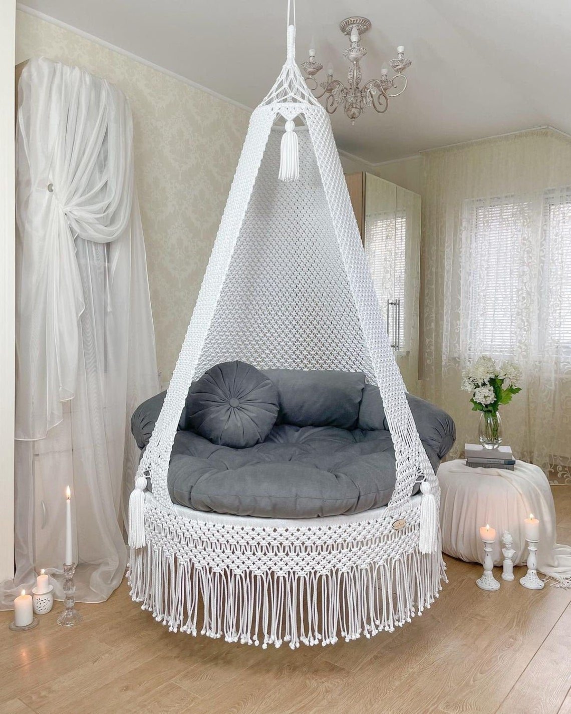 Macramé swing white