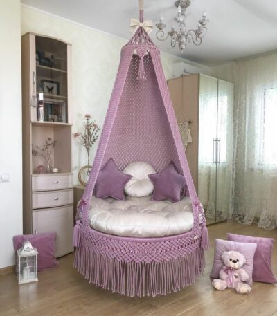 Macramé swing pink