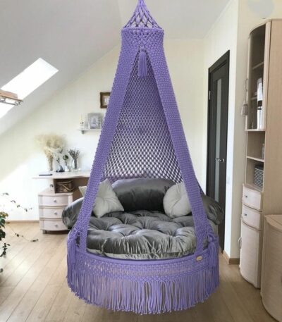 Violet macrame swing