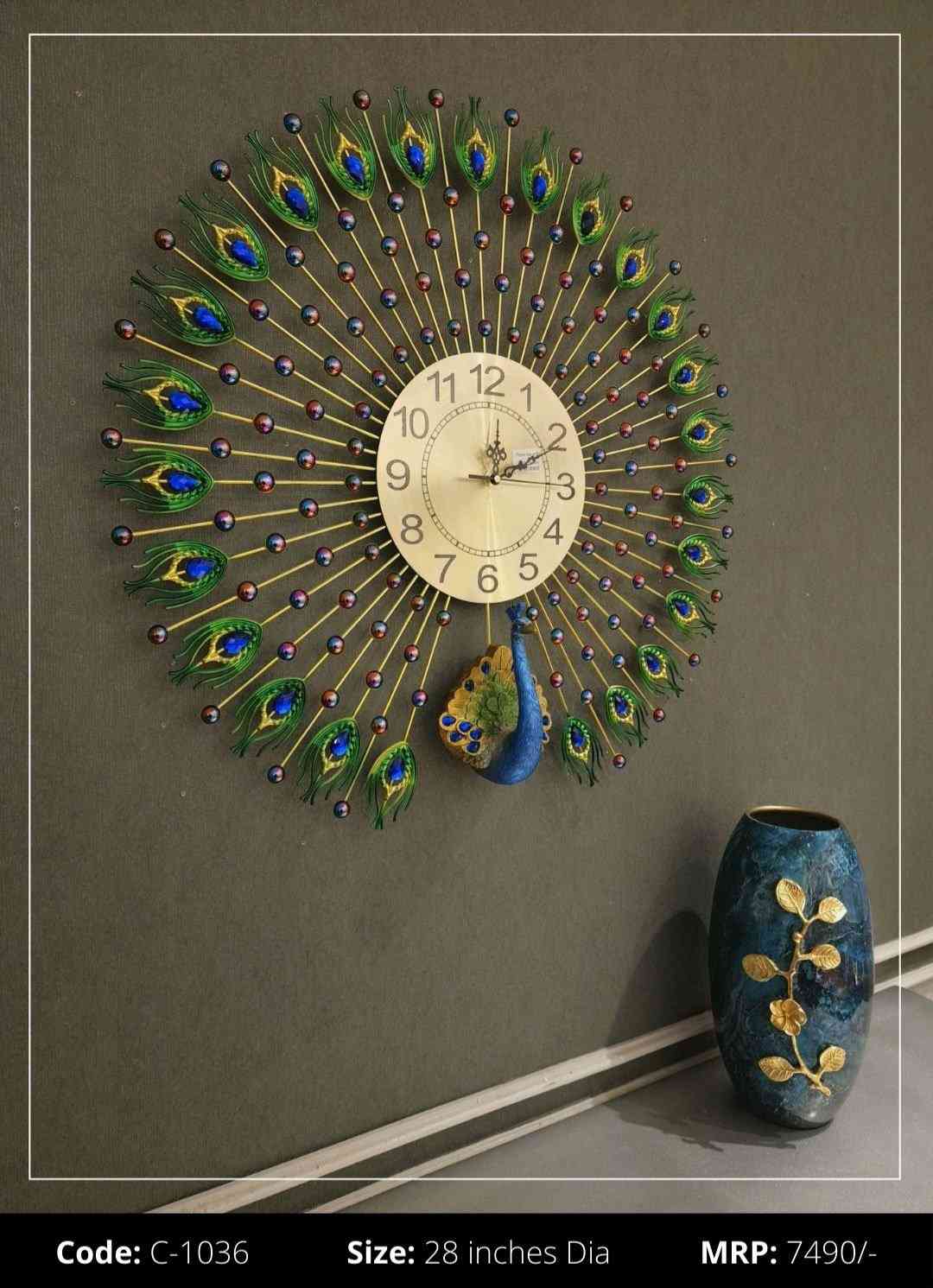 Premium Peacock clock
