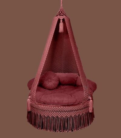 Maroon macrame swing