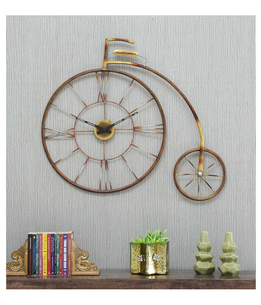 cycle wall decor metal clock